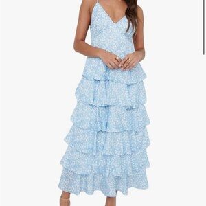 NWOT women’s blue floral dress